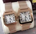 Cartier Santos Dumont Rose Gold Silver Dial Watch Cartier Lover watch